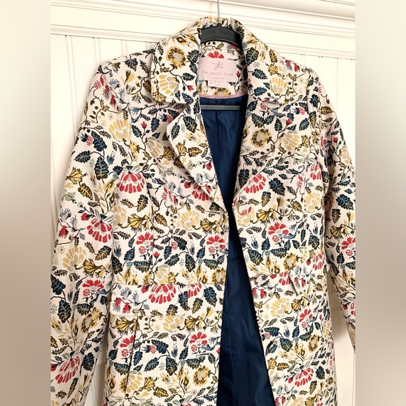 Gal Meets Glam Sabrina Floral Jacquard Coat Size XS - Picture 4 of 9